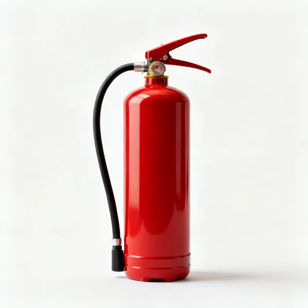 A red fire extinguisher