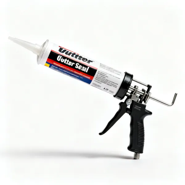 A tube of gutter sealant with a gun
