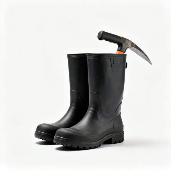 Gripping boots: A pair of soft soled roofing safety boots