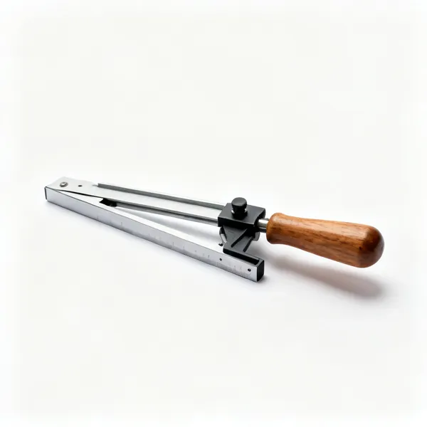A sliding bevel gauge with a wooden handle