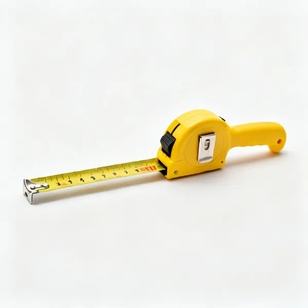 A yellow tape measure with a wide blade