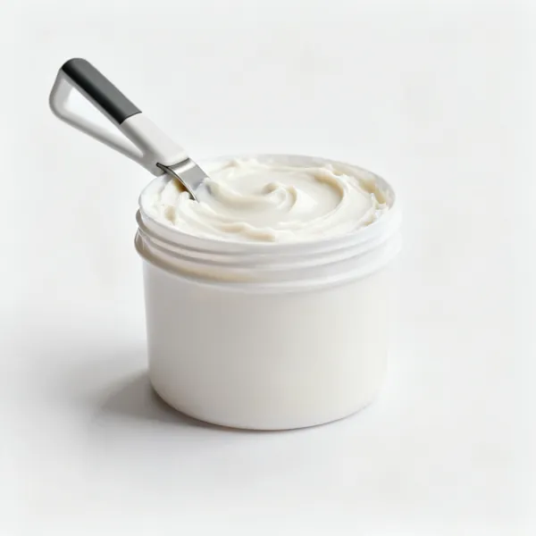 A tub of skin barrier cream