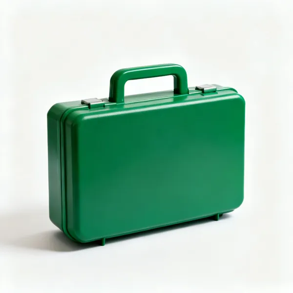 A green first aid kit box