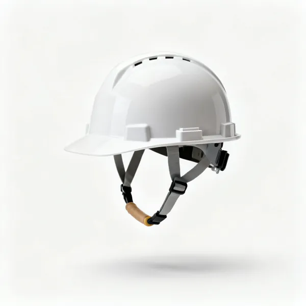A white hard hat safety helmet