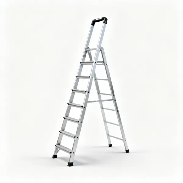 An aluminium extension ladder