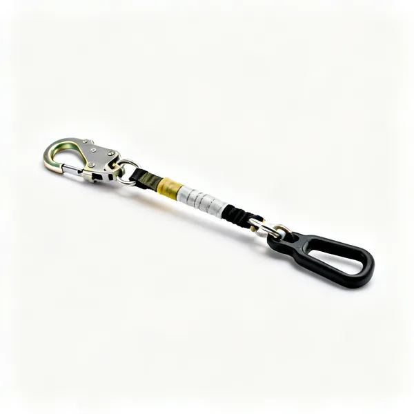 Shock absorbing lanyard: A shock absorbing fall arrest lanyard