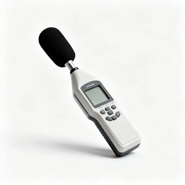A handheld sound level meter
