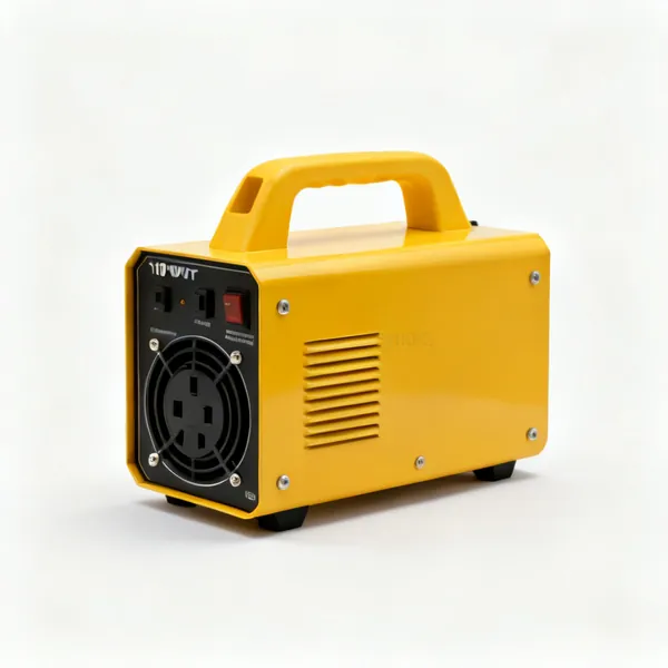 110 volt transformer: A yellow 110 volt site transformer