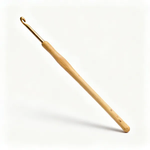 Bamboo hook: A bamboo crochet hook with a natural wood shaft