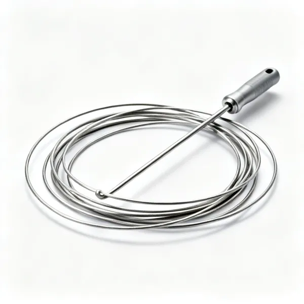 Several flexible stainless steel blocking wires coiled loosely