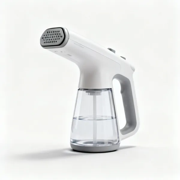 Handheld steamer: A handheld garment steamer with a nozzle and a water tank