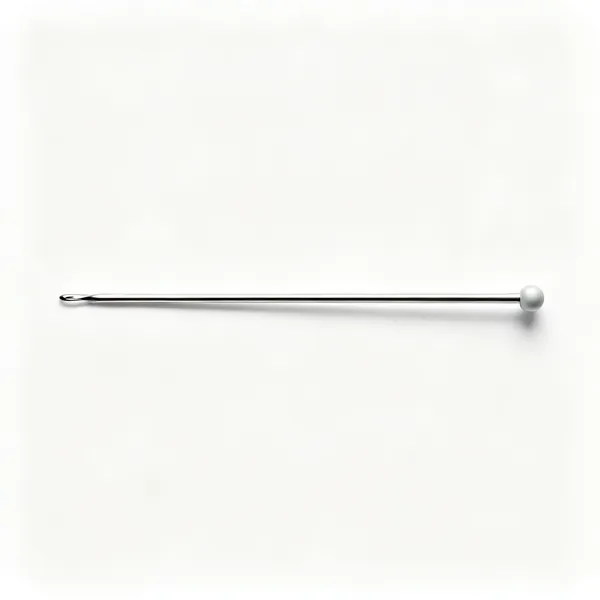 Tunisian hook: A long Tunisian crochet hook with an extended shaft and a stopper at the end