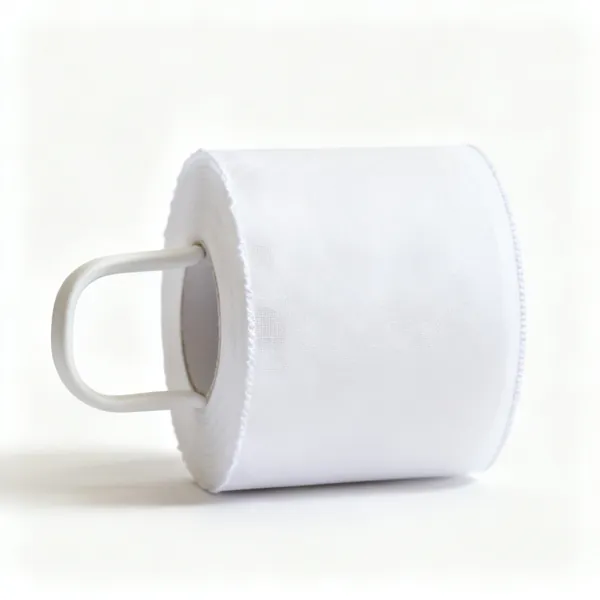 A piece of white tear away embroidery stabiliser backing fabric