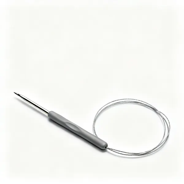 Small circulars: A very short circular knitting needle with a short cable, coiled