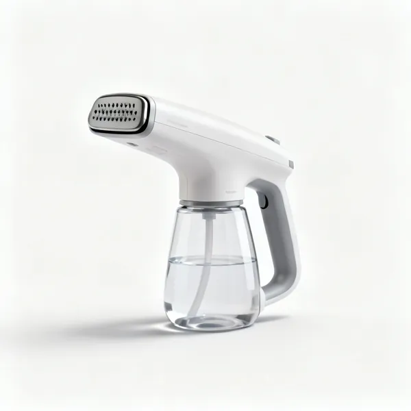 Handheld steamer: A handheld garment steamer with a nozzle and a water tank