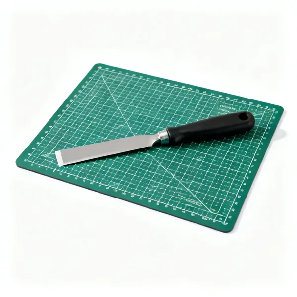 Self healing mat: A green self healing cutting mat with a printed measurement grid