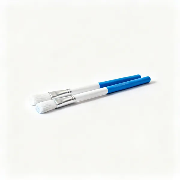 Chalk pencil: Two chalk marking pencils with brush ends in white and blue