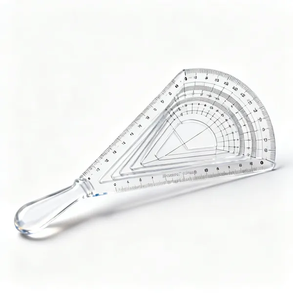 A set of clear plastic french curve pattern drafting templates