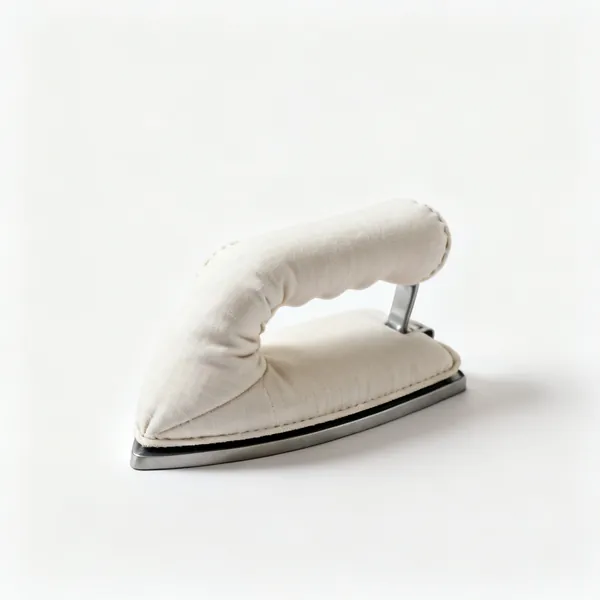 A padded tailor's pressing mitt shaped for the hand