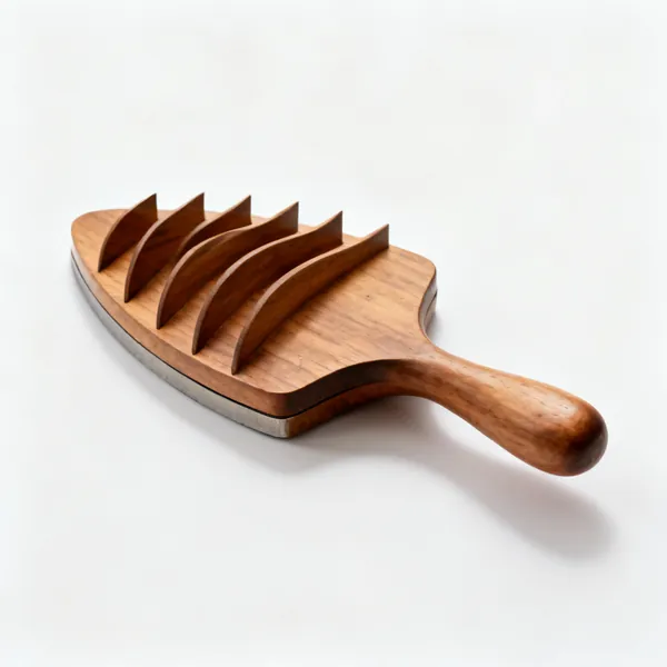 Tailor's board: A shaped hardwood tailor's pressing board with multiple curved and pointed edges
