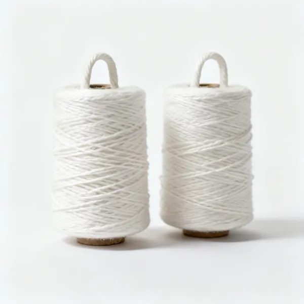 Two spools of soft white cotton basting thread