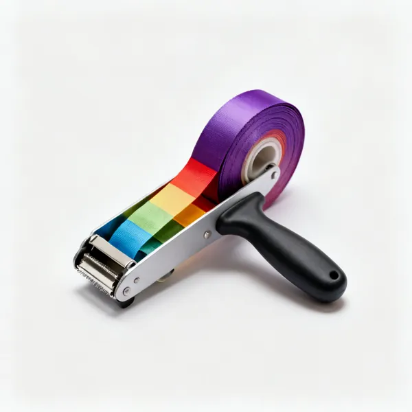 Rolls of coloured bias binding tape
