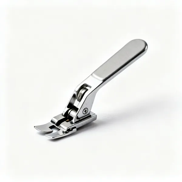 A sewing machine buttonhole foot with a slide
