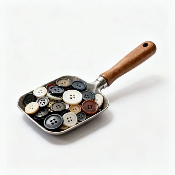An assortment of buttons in a dish