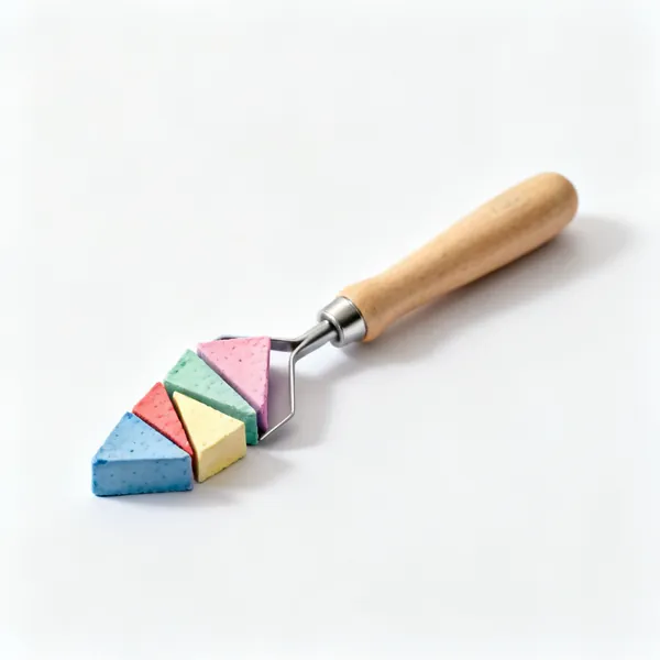 Triangular tailor's chalk pieces in several colours