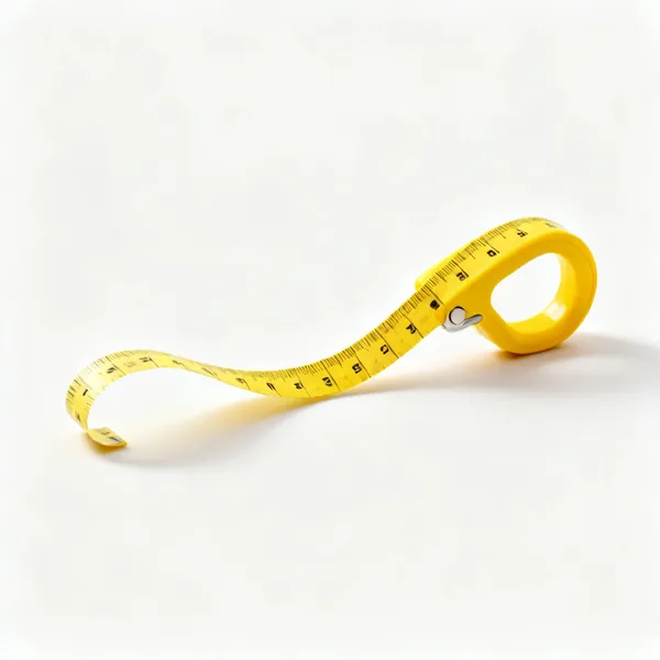 A yellow flexible sewing tape measure