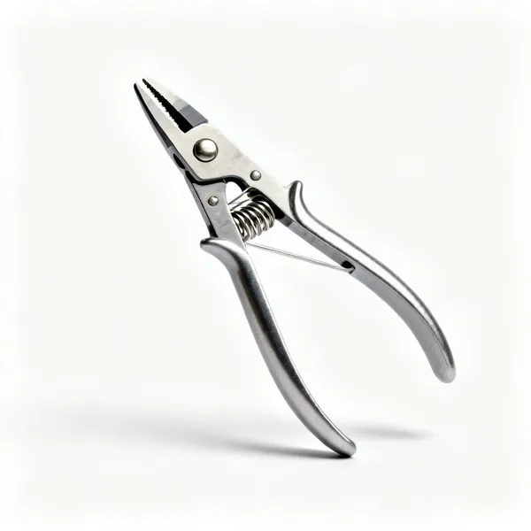 A pair of spring loaded thread snips