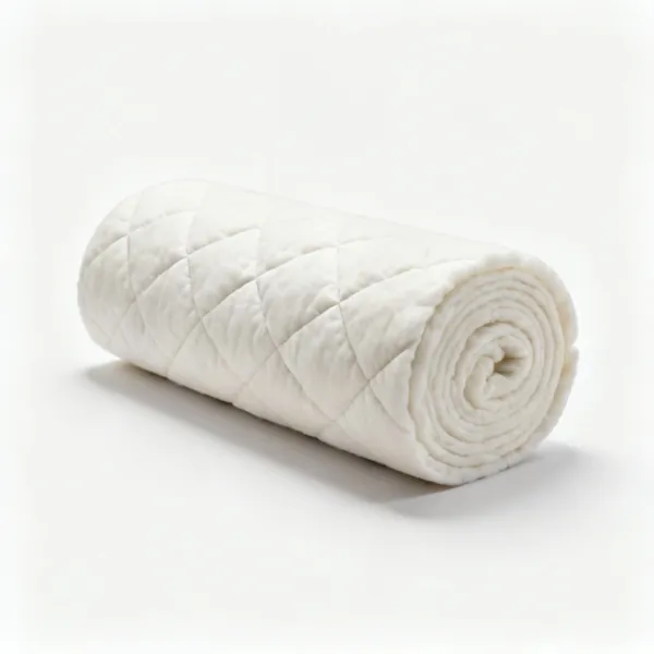 A rolled length of quilt wadding batting