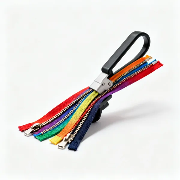 An assortment of coloured zips