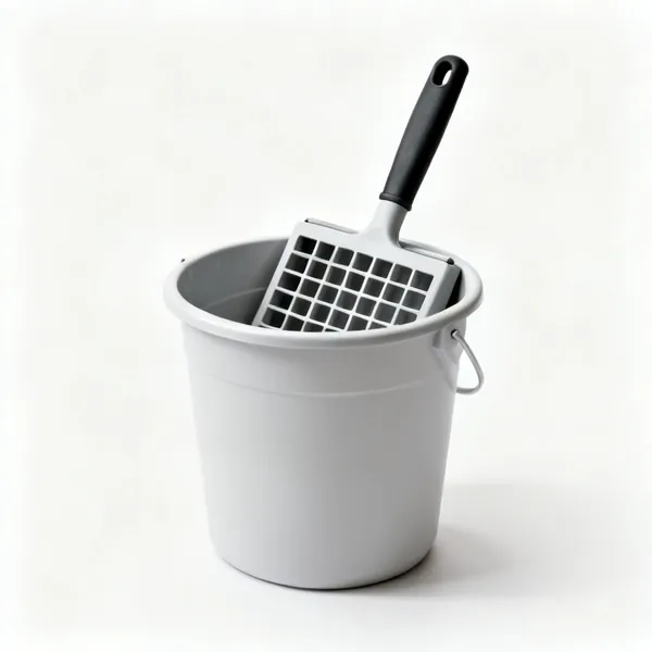 Slurry bucket: A bucket with a grid insert for washing tools