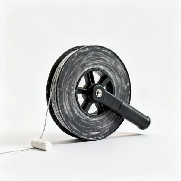 A chalk line reel with chalk