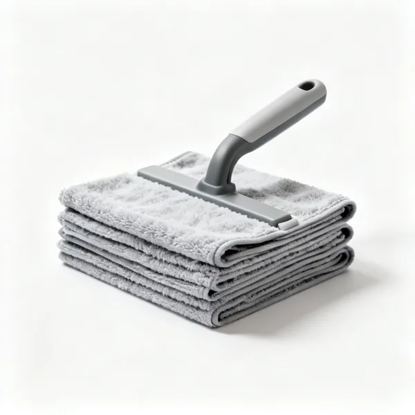 A stack of folded microfibre cloths