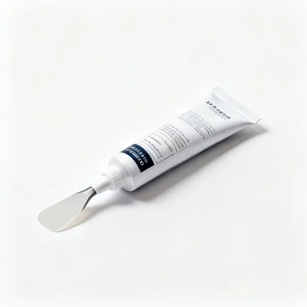 A tube of silicone remover gel with a scraper