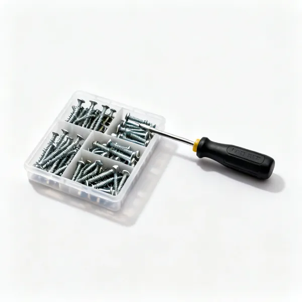 A screw assortment case with sorted screws