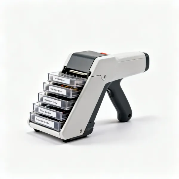Labels & marker: A label maker with labelled parts drawers