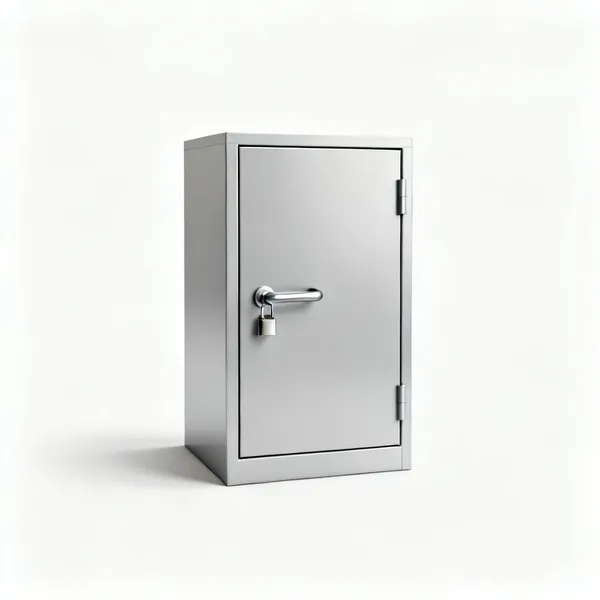 Lockable cabinet: A lockable metal storage cabinet