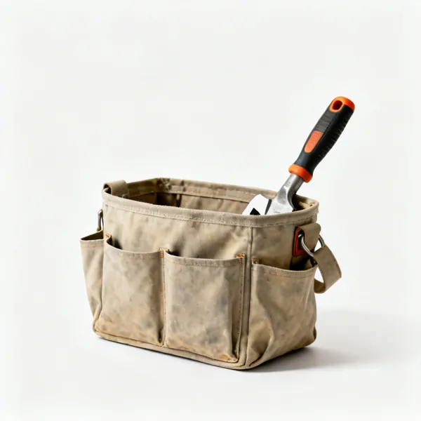 Open mouth tool bag: An open mouth canvas tool bag with pockets