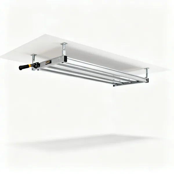 Overhead rack: An overhead ceiling storage rack
