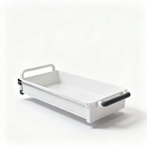 Shelf bins: Plastic pull out shelf storage bins