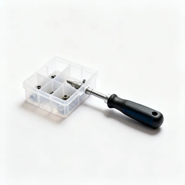 Small parts box: A small plastic parts box with compartments