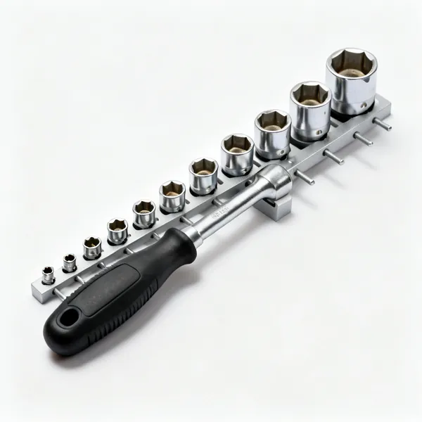 Socket rails & trays: Sockets held in size order on socket rails