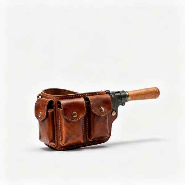 A leather tool belt with pouches