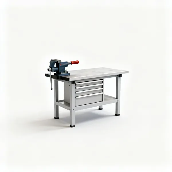 Workbench with drawers: A workbench with a drawer unit underneath