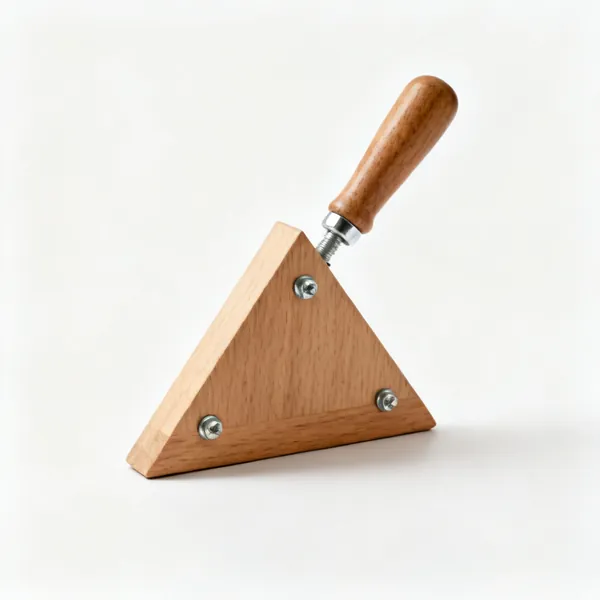 Corner blocks & screws: Wooden triangular corner blocks with screws