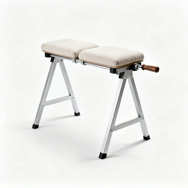 Trestles or stands: A pair of padded upholstery trestle stands