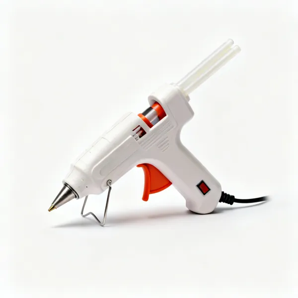 A hot glue gun with glue sticks